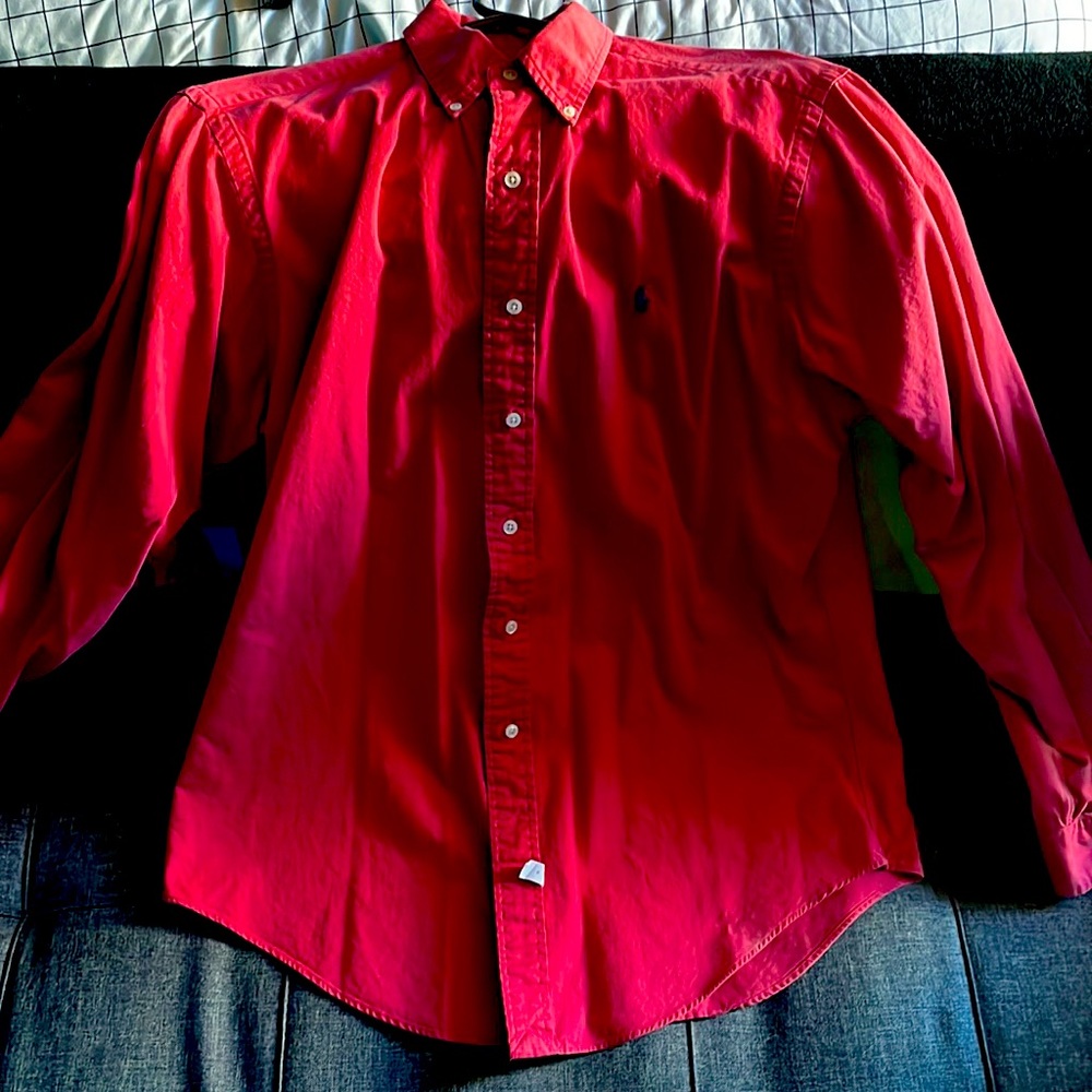 Polo Ralph Lauren red long sleeve button up red
